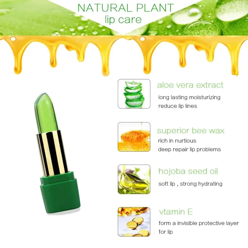 Aloe Vera Lip Balm with a lid off