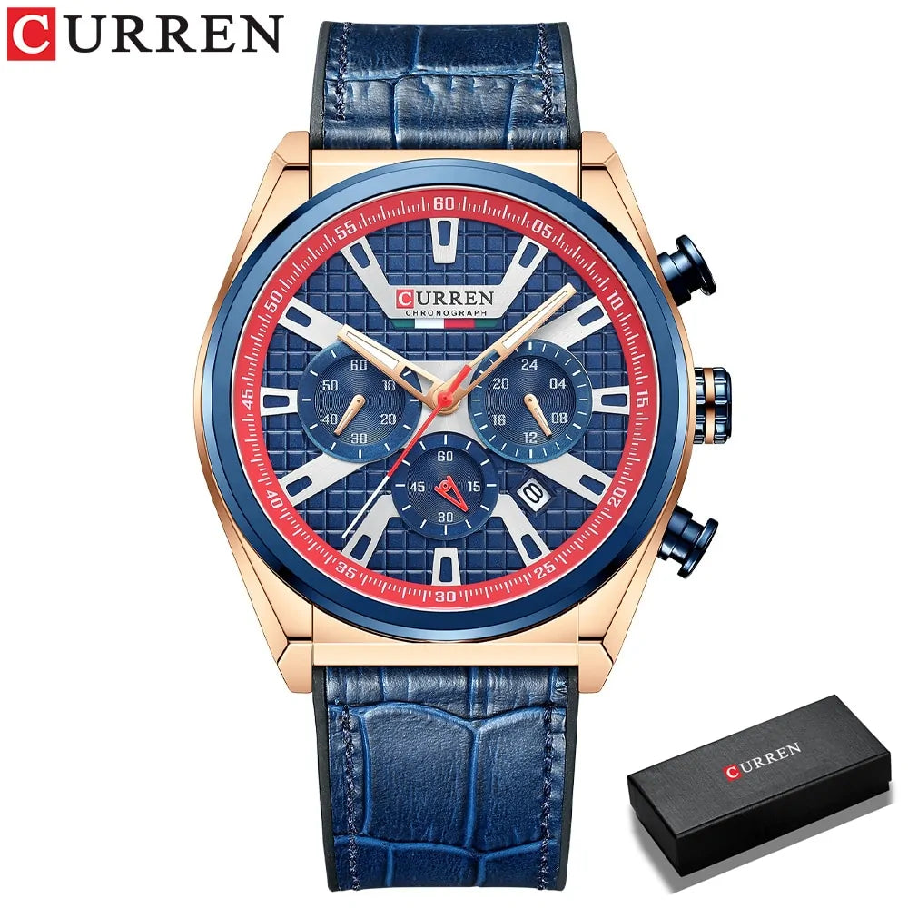 Men's Trendy Quartz Leather Wristwatch