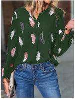 Soft and Stylish Women's Feather Print Top