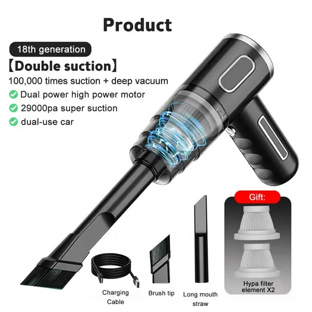 29000Pa Powerful Suction Wireless Car Vacuum Cleaner