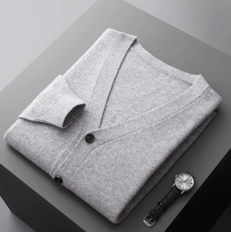 Men's Lightweight Wool V-Neck Sweater