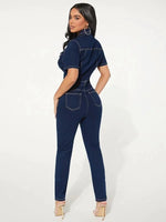 Women's one-piece denim outfit