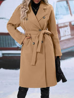 Women's Double-Breasted Thickened Trench Coat