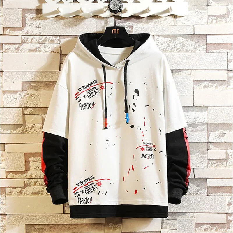 Men's Fashion Patchwork Casual Hoodie
