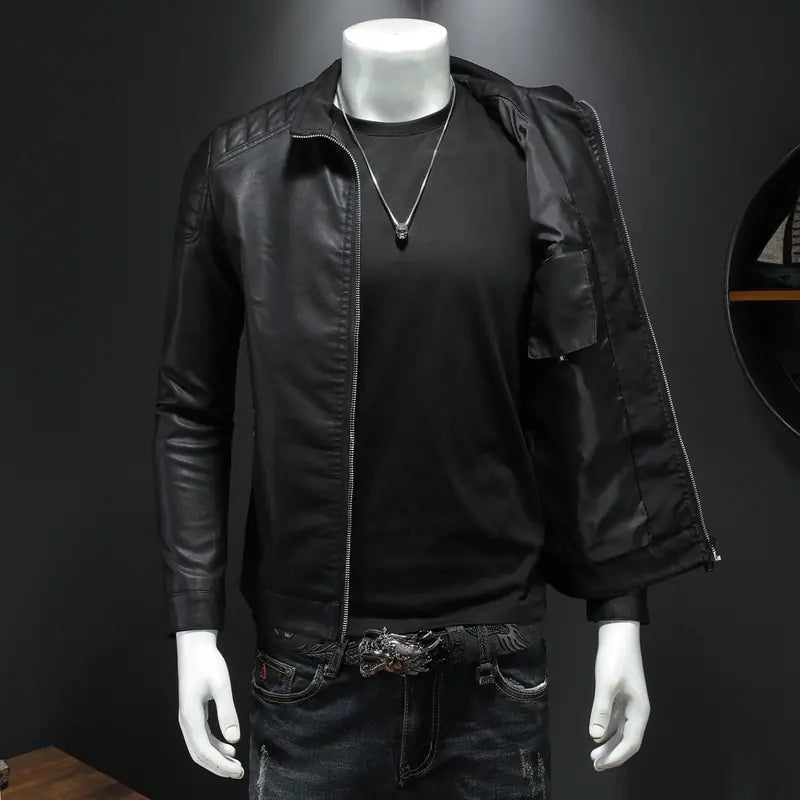 Men's Slim Streetwear Leather Jacket