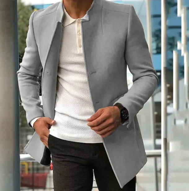 Men's Slim Fit Single-Breasted Smart Coat
