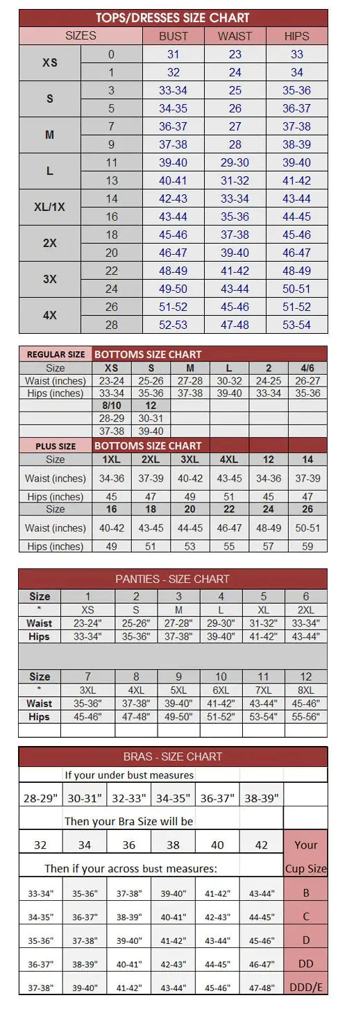 Women’s Tailored Office Pant Suit Size Chart