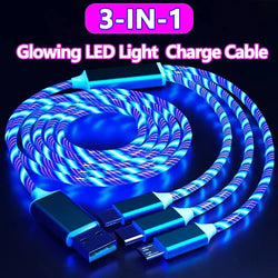 Glowing LED Light 3-in-1 Cable