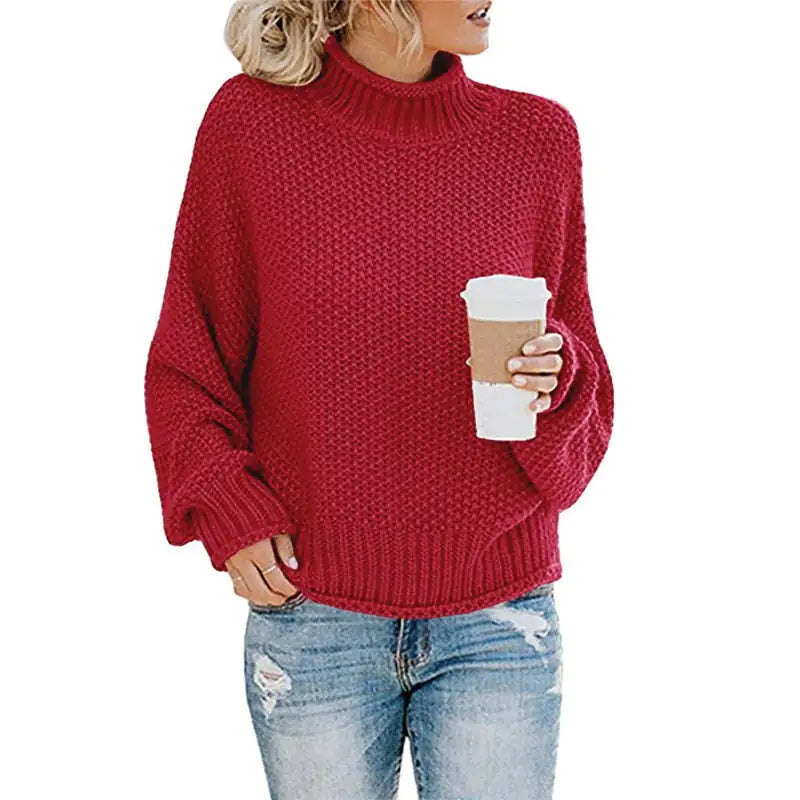 Women's Loose-Fitting Solid Knit Pullover