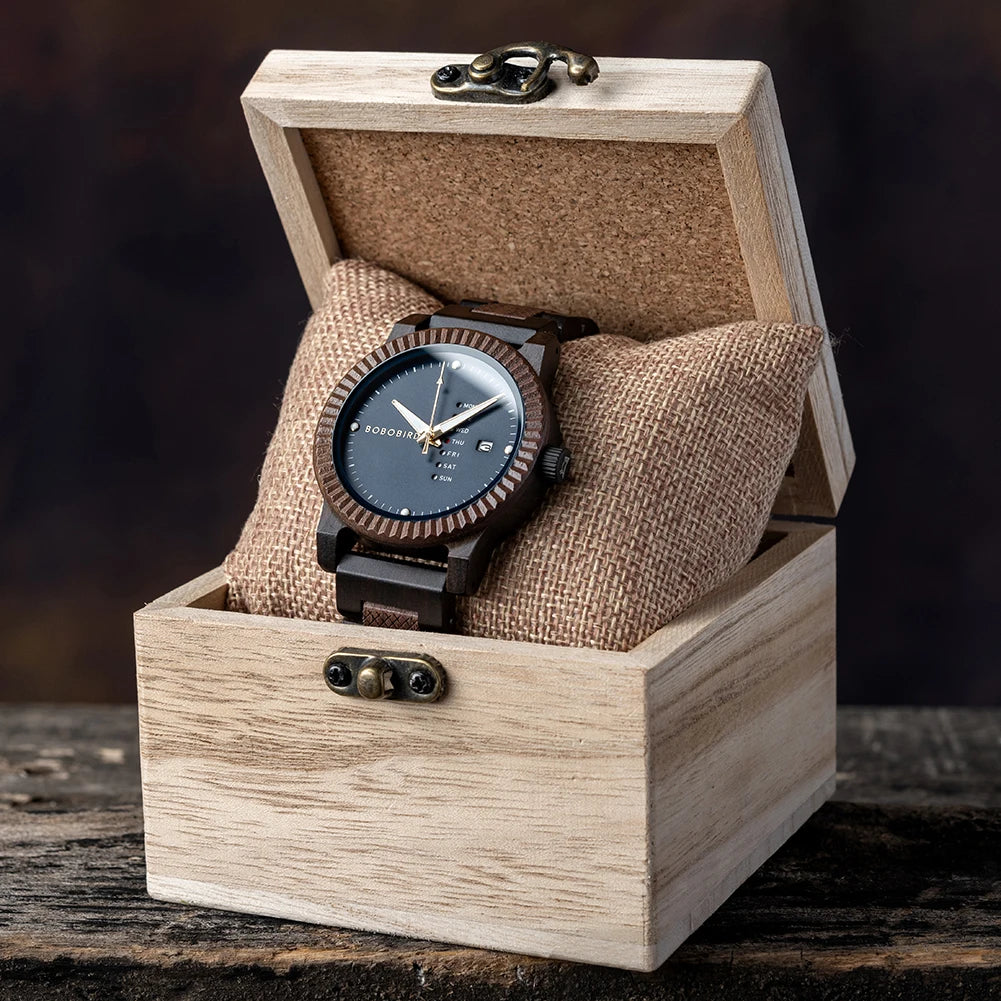 Men's Wooden Quartz Wristwatches