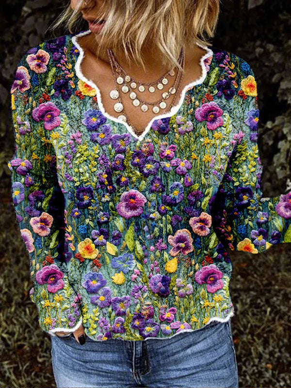Women's Wave Neckline Cardigan Sweater