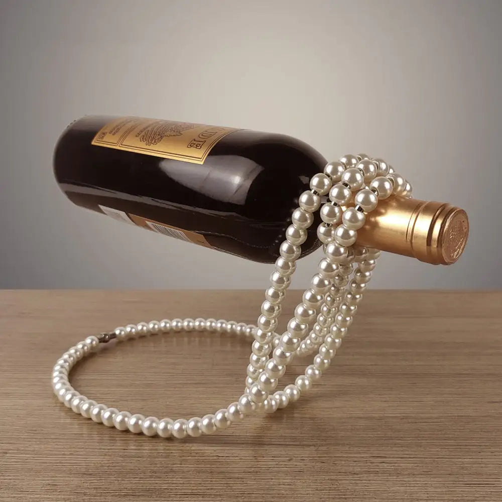 Glamorous Pearl Necklace Wine Rack