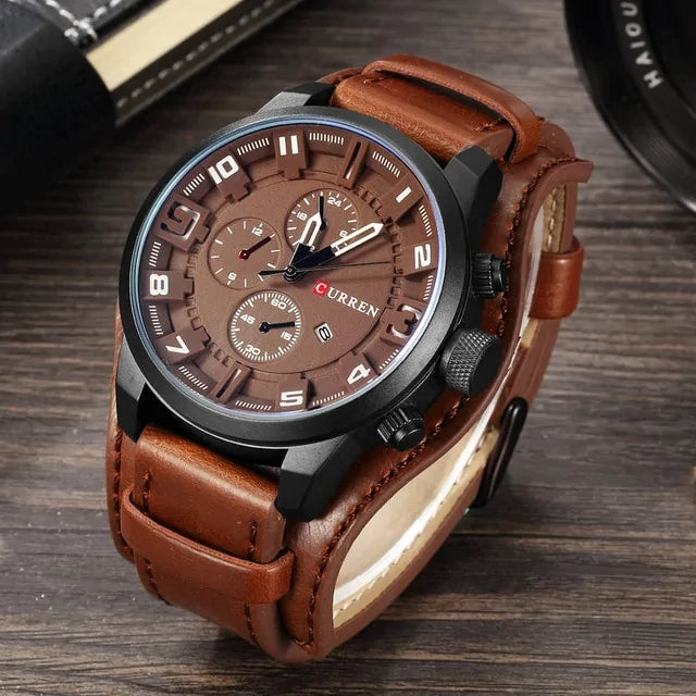 Water Resistance Quartz Leather Wristwatch