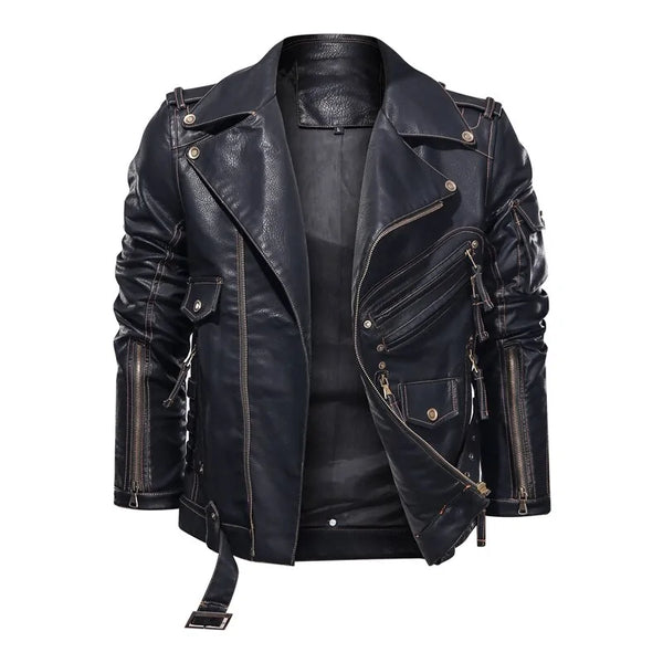 Men's Hard Core Batik Leather Jacket
