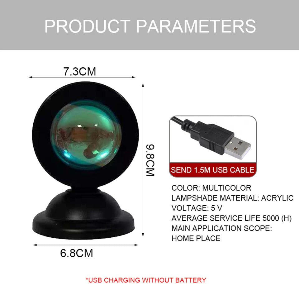 Color-Changing Bedroom Sunset Lamp