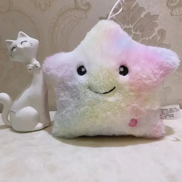 Glowing Lights Star Shaped Pillow