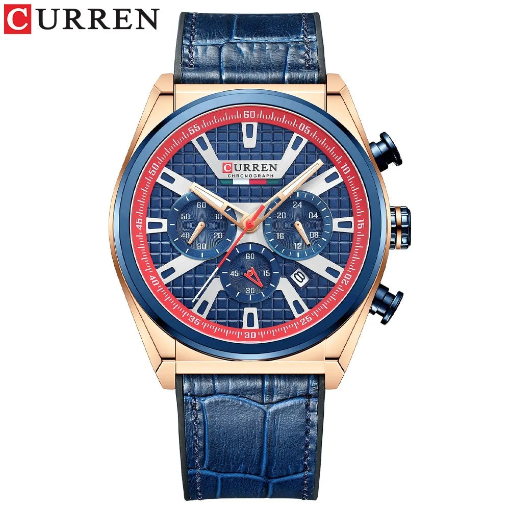 Men's Trendy Quartz Leather Wristwatch