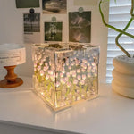Glowing Mirror Tulip Cube Night Lamp
