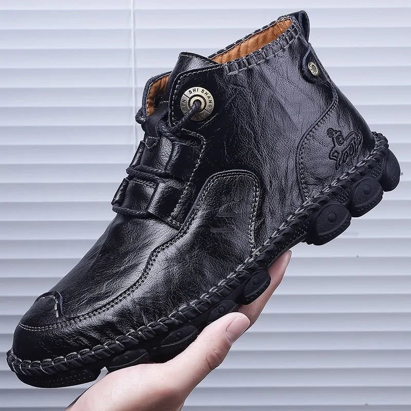 Men's Flexible Ankle Leather Boots