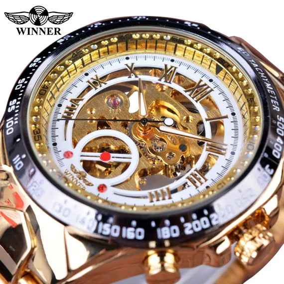 Men's Mechanical Sport Gold Watch