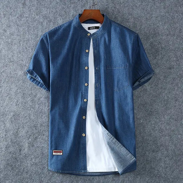 Men's Plus Size Fashion Denim Shirt