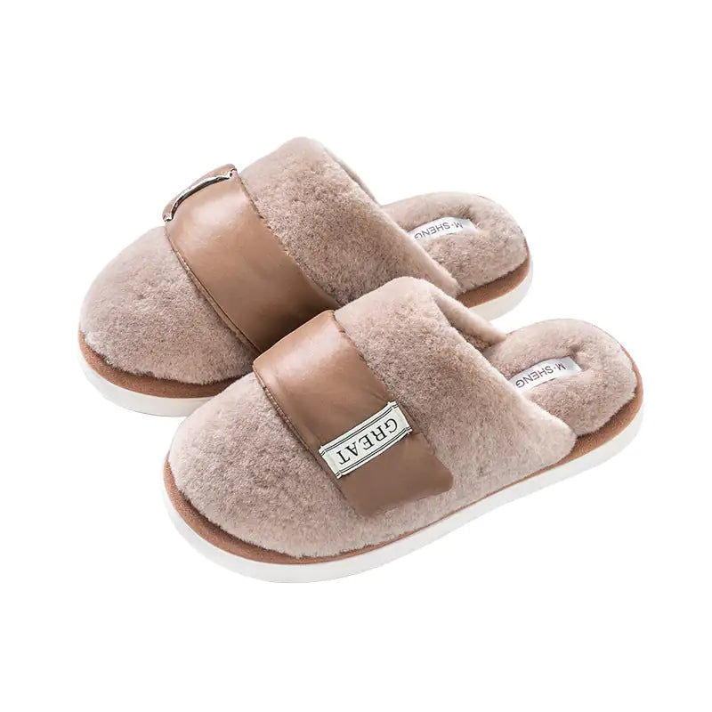 Soft plush slippers