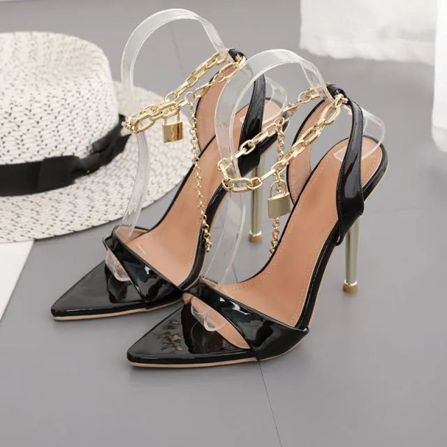 Ankle Strap Peep Toe High Heels