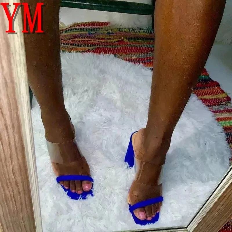 Women's Transparent PVC Ankle Strap Sandals