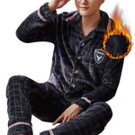 Men's Warm Flannel Pyjamas Set