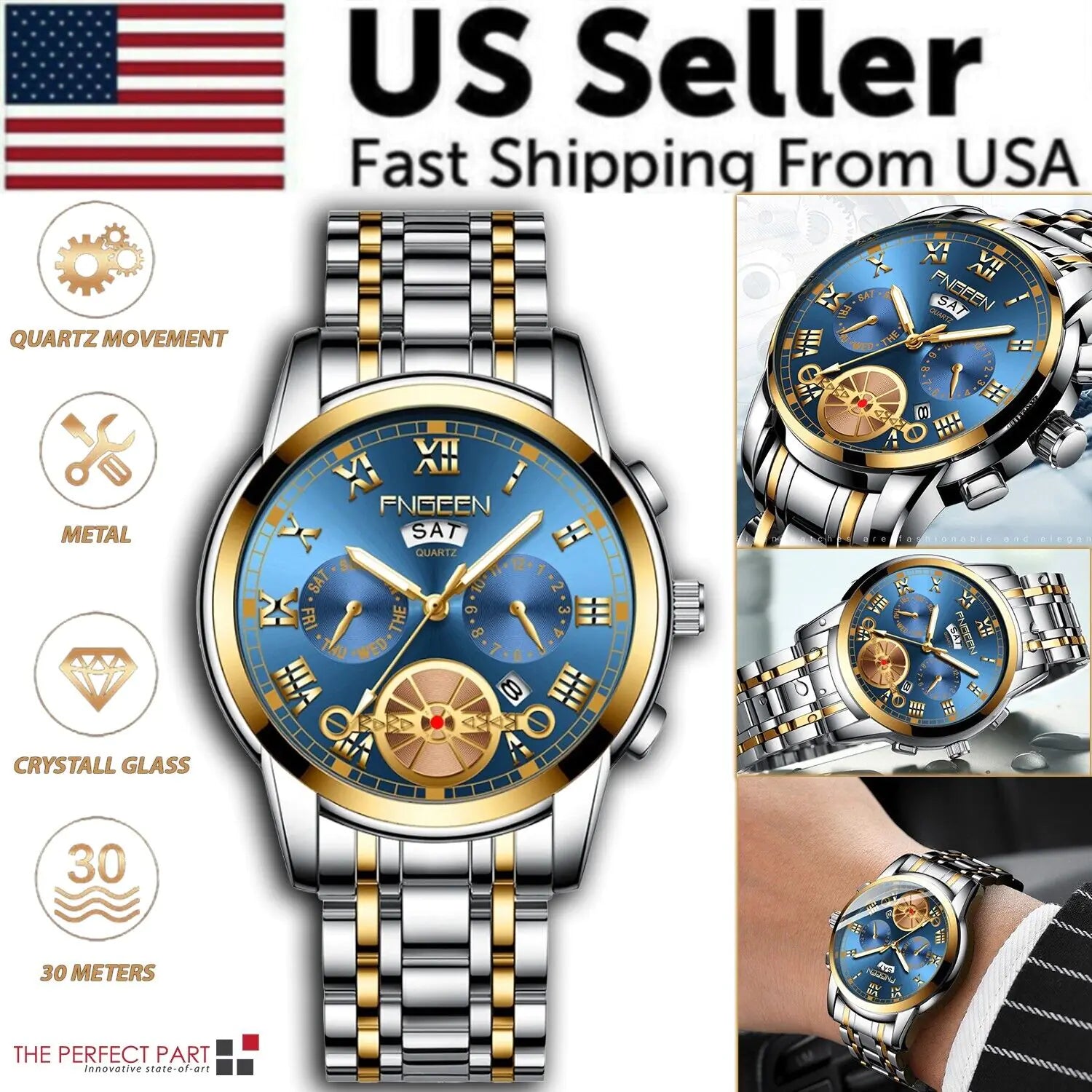 Men's Steel Quartz Waterproof Watch