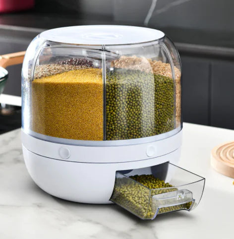 STOMART.CO.UK 360° Rotating Grains Food Dispenser dispenser Kitchen storage Free Text