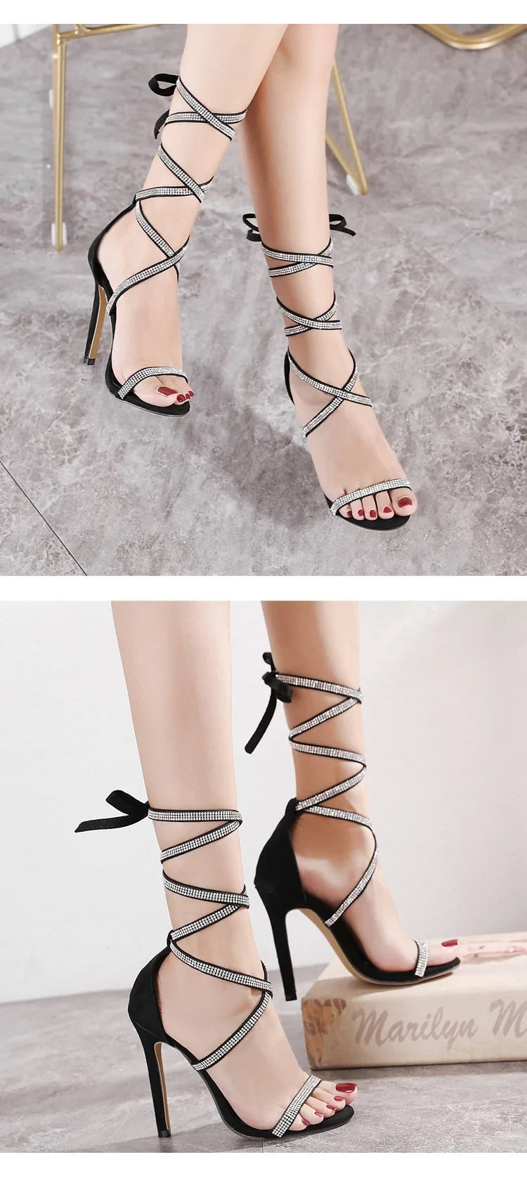 High Heels Gladiator Lace-Up Sandals