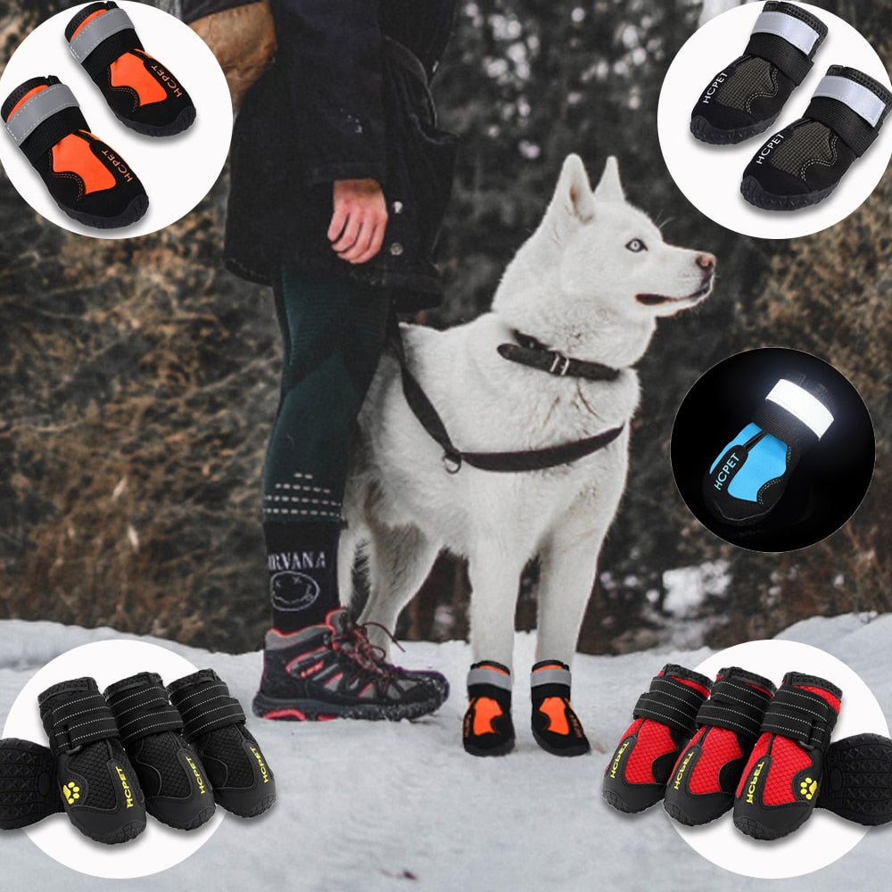 STOMART.CO.UK Waterproof Reflective Dog Boots Dogs Free Text