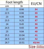 Leisure Matching Sneakers and Bags Size Chart