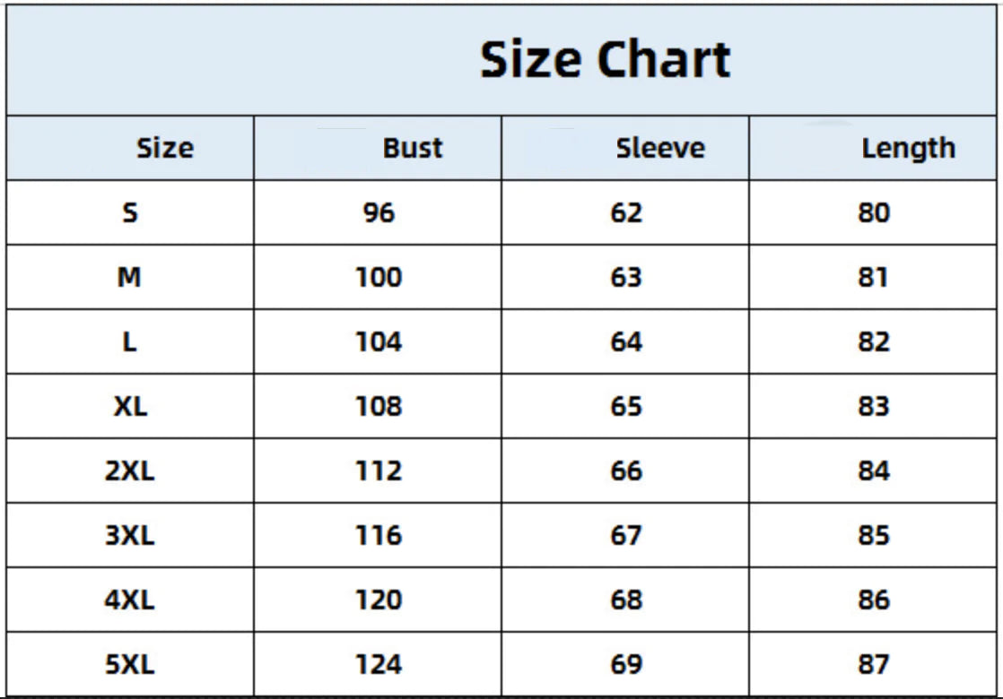 Men's Elegant Sweater Cardigan Size Chart