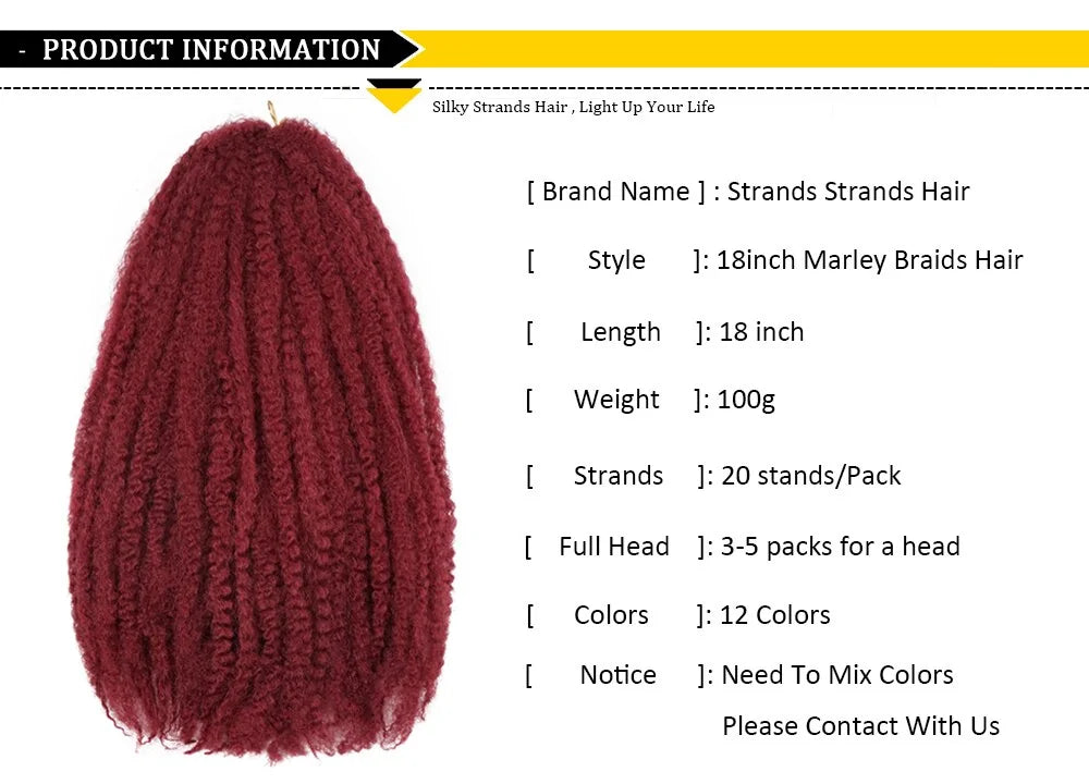 Marley Braids Hair Crochet Size Chart