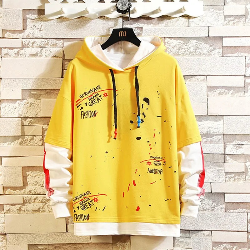 Men's Fashion Patchwork Casual Hoodie