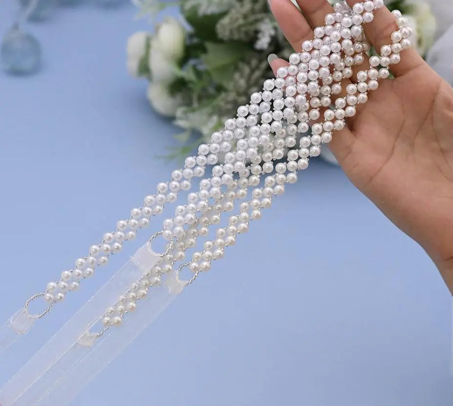 White Pearl Bridal Wedding Belt