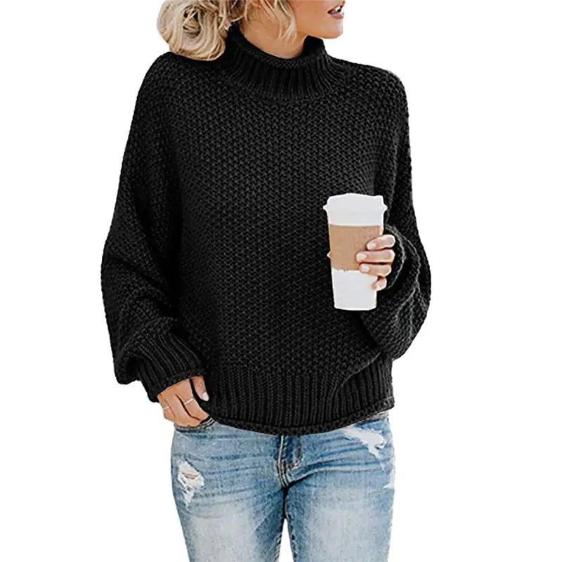 Women's Knitted Loose Solid Pullover