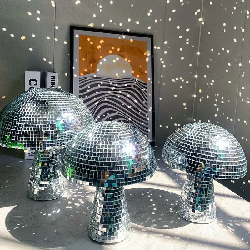 Glittering Glass Disco Mushroom Orbs