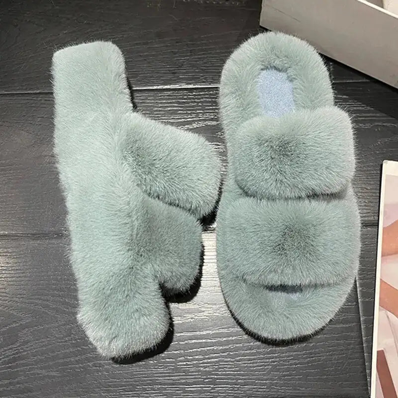 Women Comfortable Fluffy Slip-On