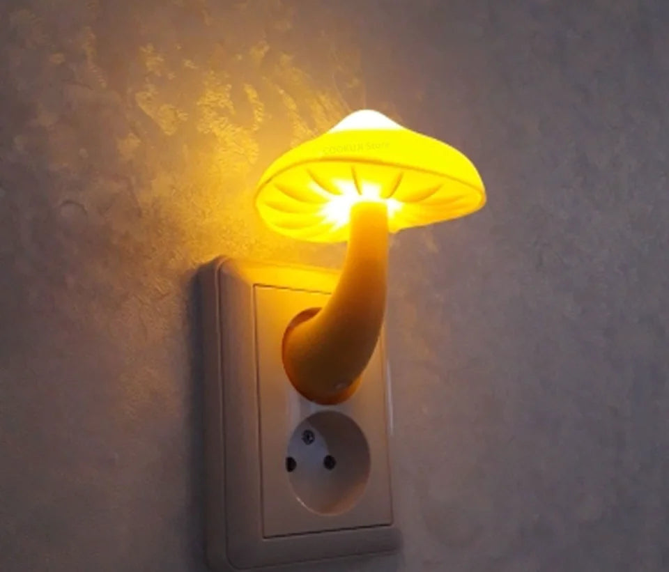 Motion Sensor Mushroom Night Light Socket Lamp