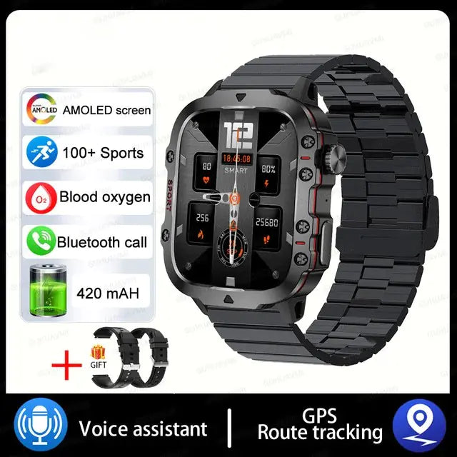 Men's Military Fitness Tracker Smartwatch