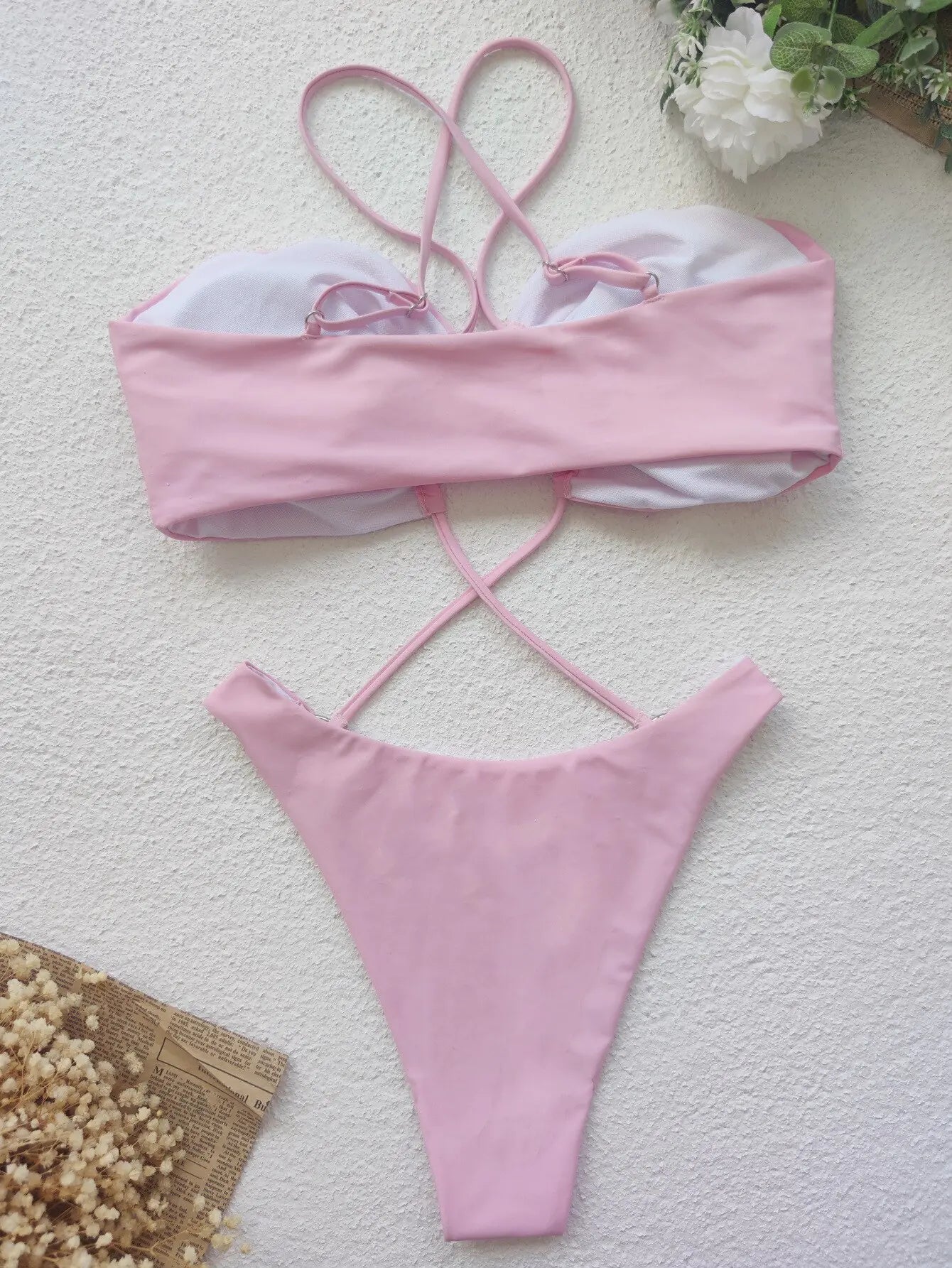 Sexy Cross Halter One Piece Swimsuit 