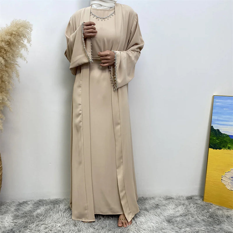 Chic Women's Sleeveless Dress and Cardigan Set