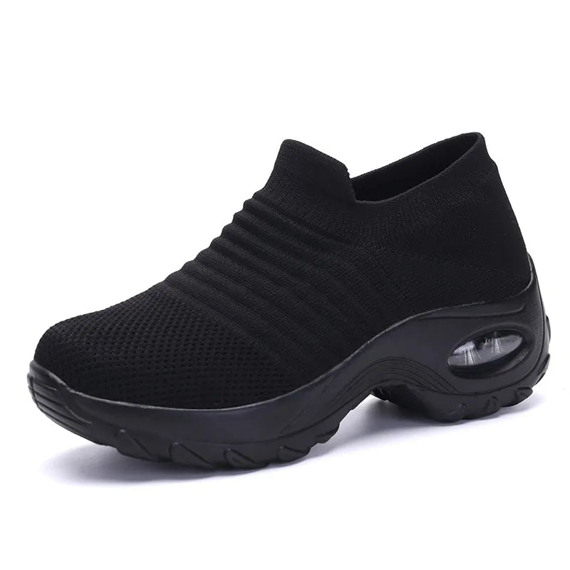 Chic Fabric Slip-On Platform Shoes