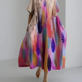 Women's Cotton-Like Printed Casual Dress