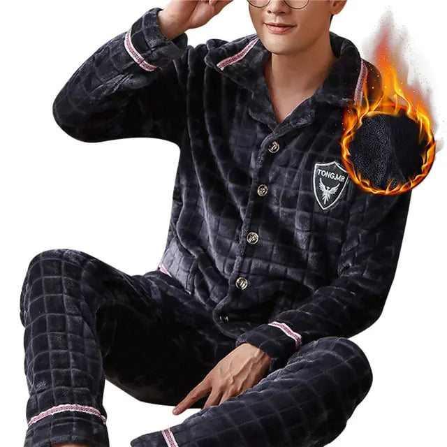 Warm Flannel Pyjamas Set