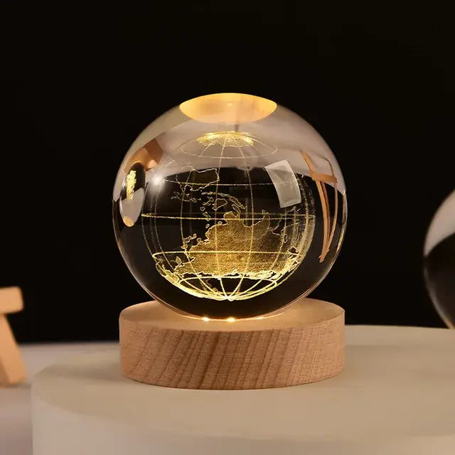 Crystal ball with intricate 3D night light