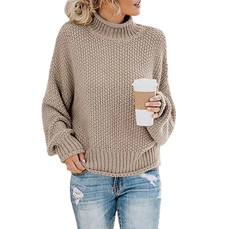 Women's Loose-Fitting Solid Knit Pullover
